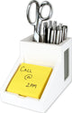 Pencil Cup with Note Holder, White