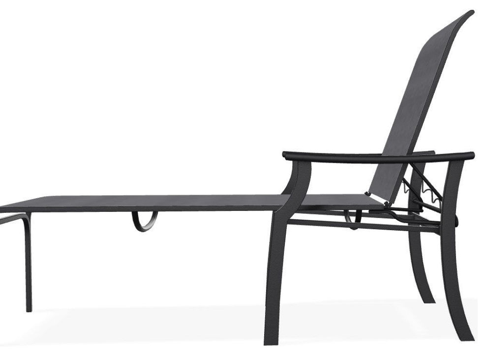 St. Catherine Sling 4-Position Outdoor Chaise Lounge, Augustine Pewter/Black