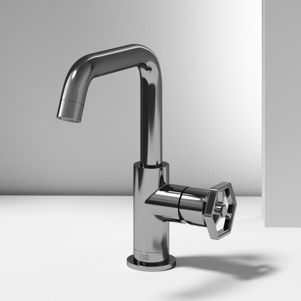 VIGO Ruxton 9" H Single Handle Single Hole Bathroom Faucet, Chrome, Without Extras