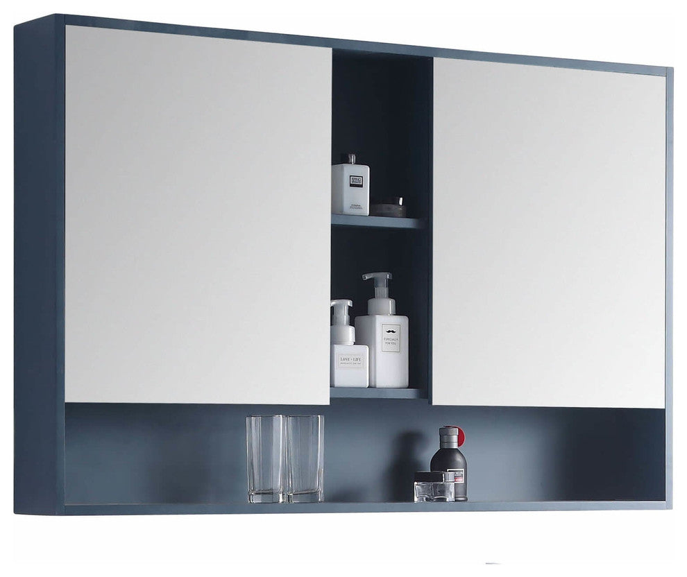 Fine Fixtures Surface Mount Bathroom Medicine Cabinet, Blue.