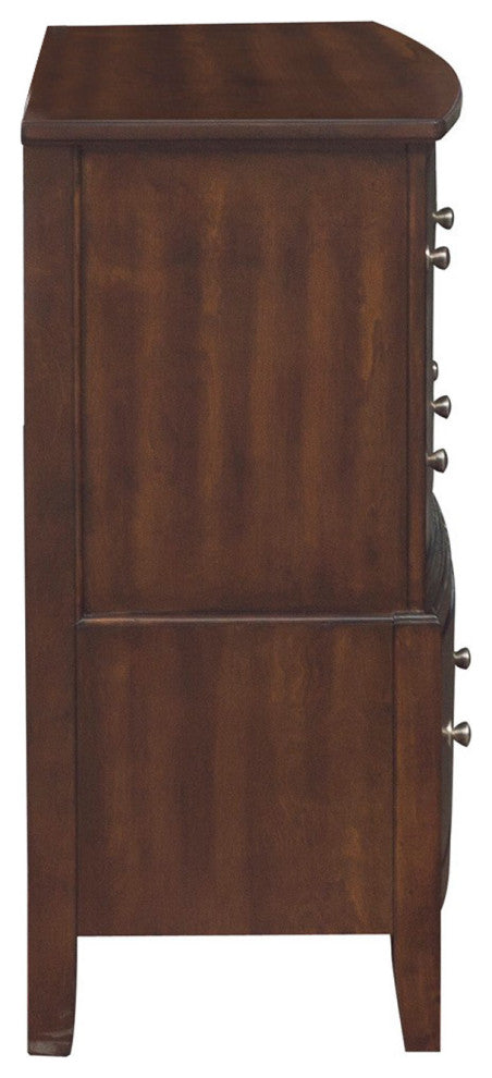 Benzara BM222725 Wooden Dresser, Natural Grain Texture Finish/6 Drawers, Brown