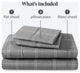 1800 Microfiber Printed Sheet Set, Modern Plaid - Gray/White, King