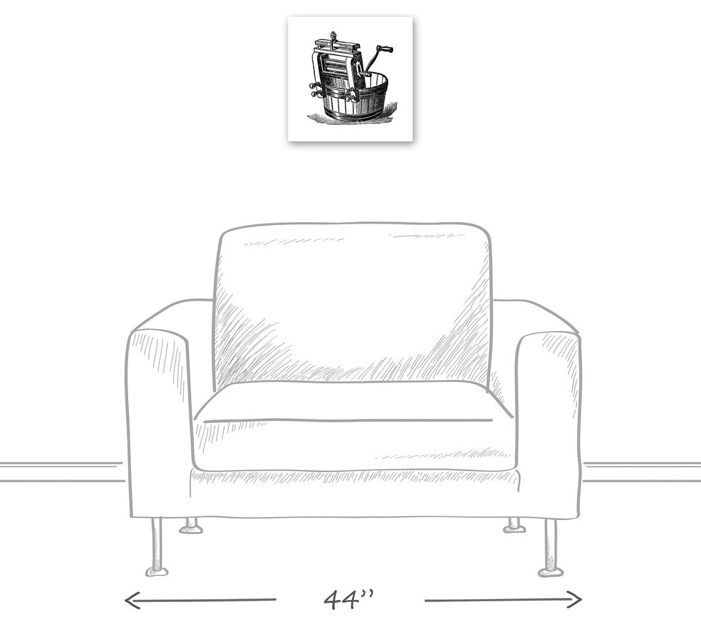Vintage Wringer Sketch Wall Art, Canvas