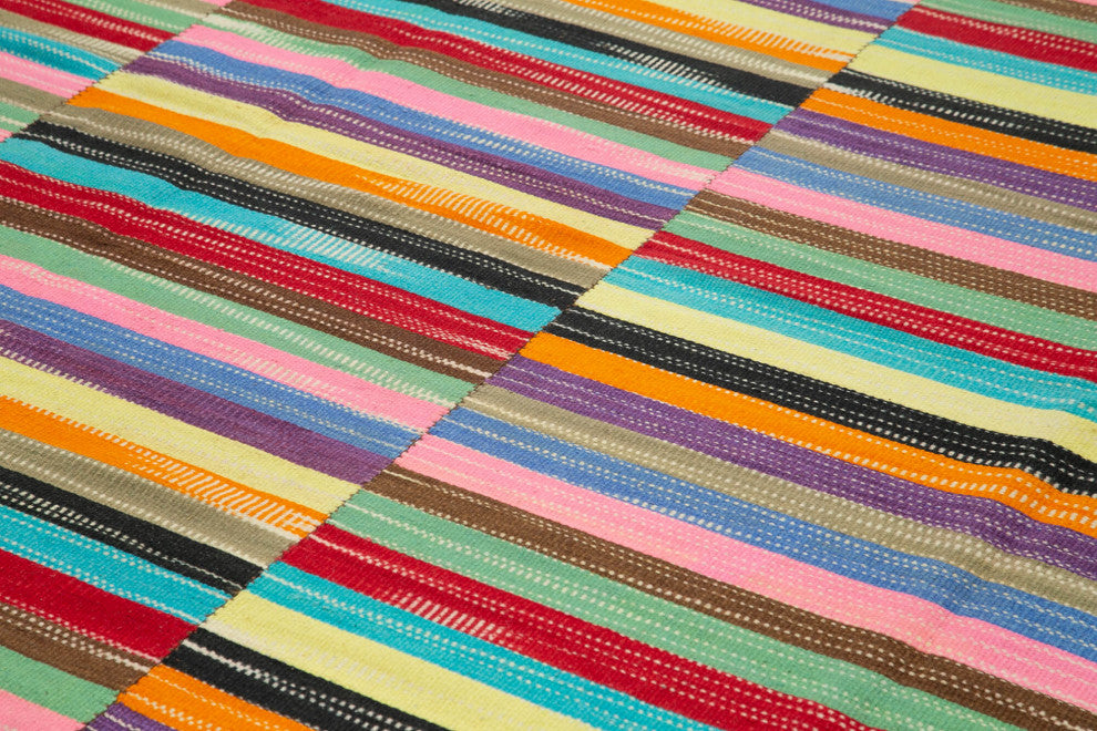 Rug N Carpet - Handmade Turkish 9' 0'' x 14' 2'' Modern Design Wool Kilim Rug