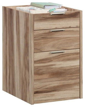 Sauder Bergen Circle Engineered Wood Mobile Pedestal in Kiln Acacia/Brown