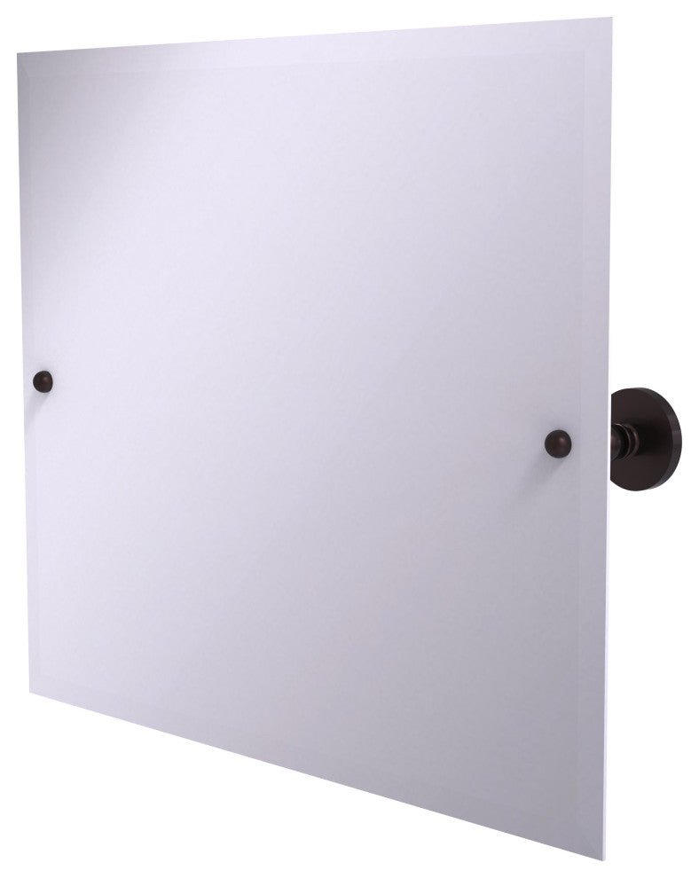 Frameless Landscape Beveled Edge Tilt Mirror, Antique Bronze