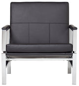 Atlas Bonded Leather Lounge Chair, Black