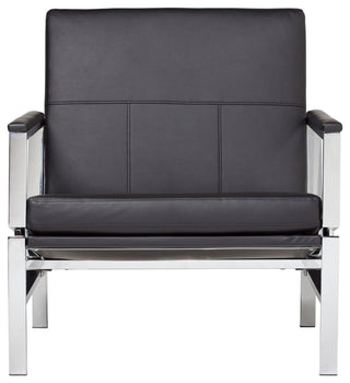 Atlas Bonded Leather Lounge Chair, Black