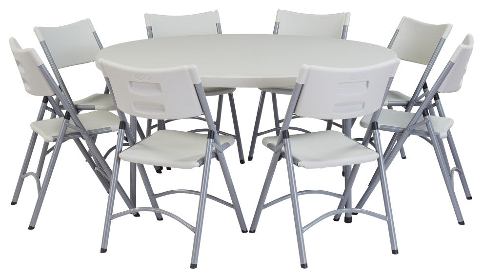 NPS 60" Heavy Duty Round Folding Table, Speckled Grey