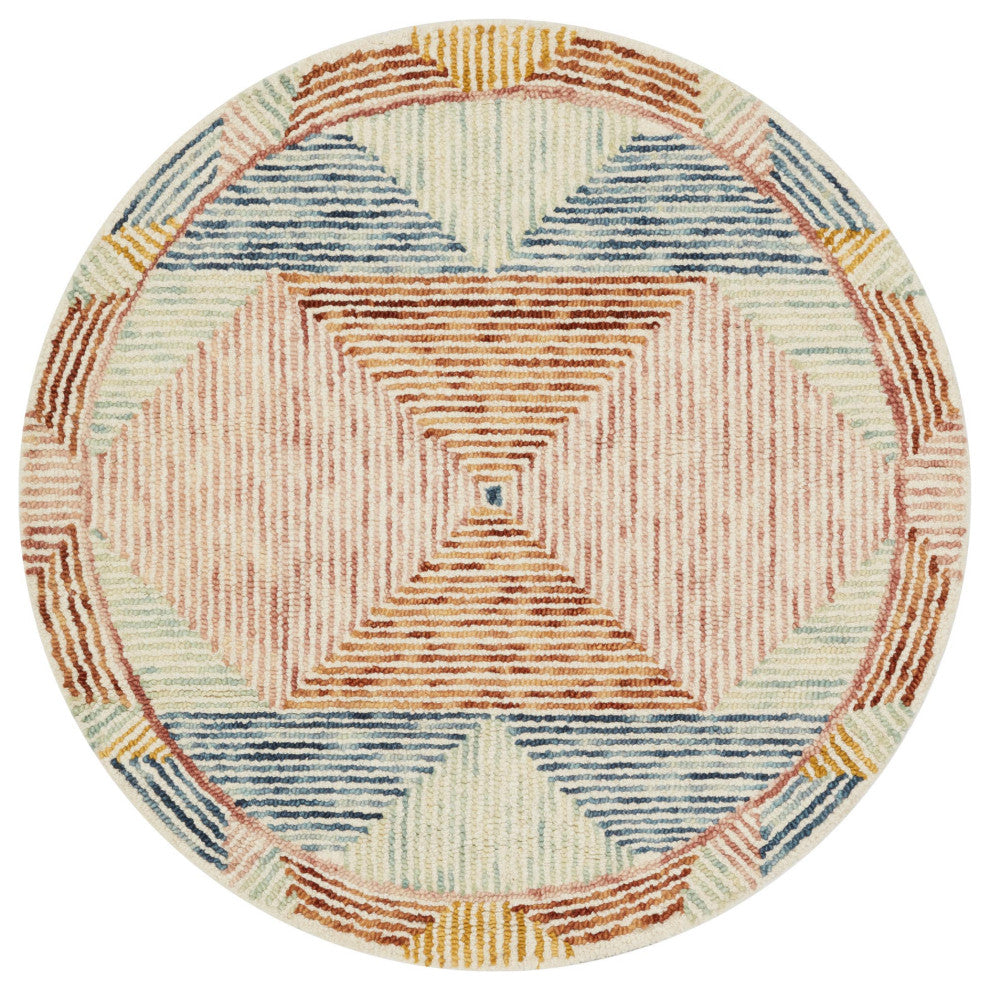 Loloi II Spectrum Ivory/Multi, Ivory/Multi, 3'-0" X 3'-0" Round