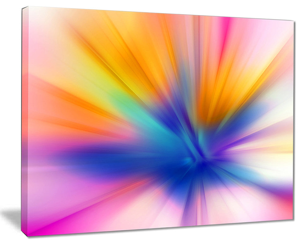 "Rays of Speed Yellow" Abstract Digital Art Canvas Print