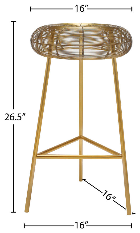 Tuscany Durable Metal Stool, Gold, Counter Height
