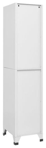 vidaXL Locker Grey Steel Medium Cabinet Rectangular Industrial