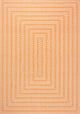 Chevron Modern Concentric Squares Indoor/Outdoor Area Rug, Orange/Cream, 3 X 5