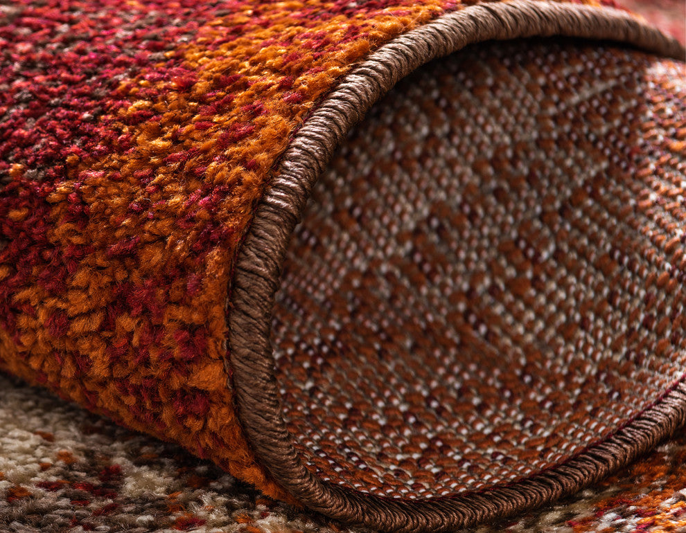 Unique Loom Multicolored Autumn Cinnamon 3'' 3 x 3'' 3 Round Rug