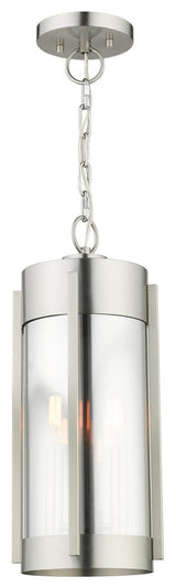 Livex Lighting Sheridan 2 Light Brushed Nickel Medium Outdoor Pendant Lantern