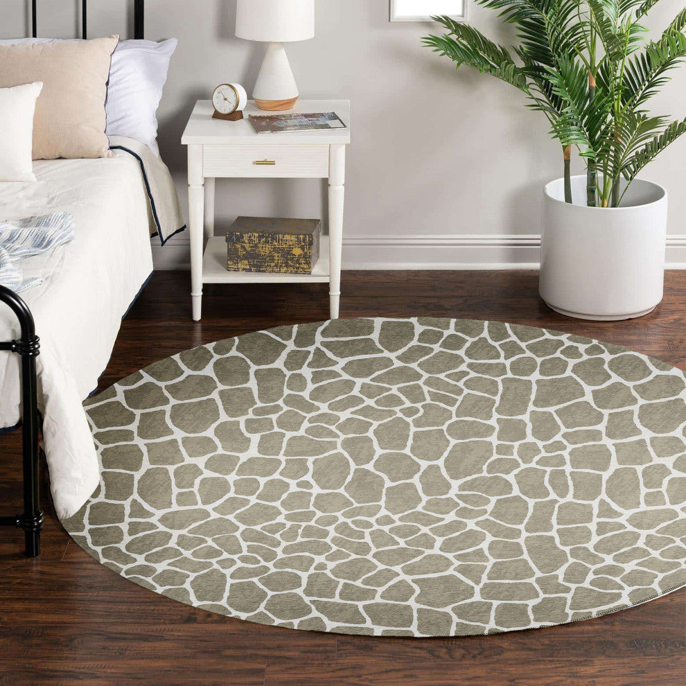 Indoor/Outdoor Mali ML4 Stone Machine Washable 10' x 10' Round Rug