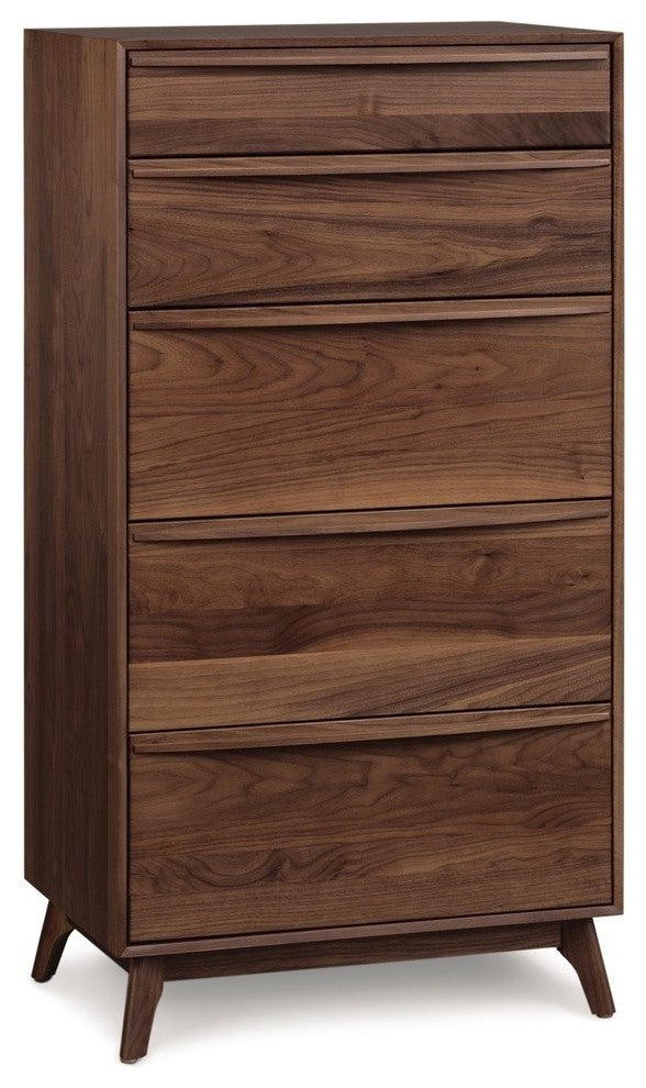Copeland Catalina 5 Drawer Dresser, Natural Walnut