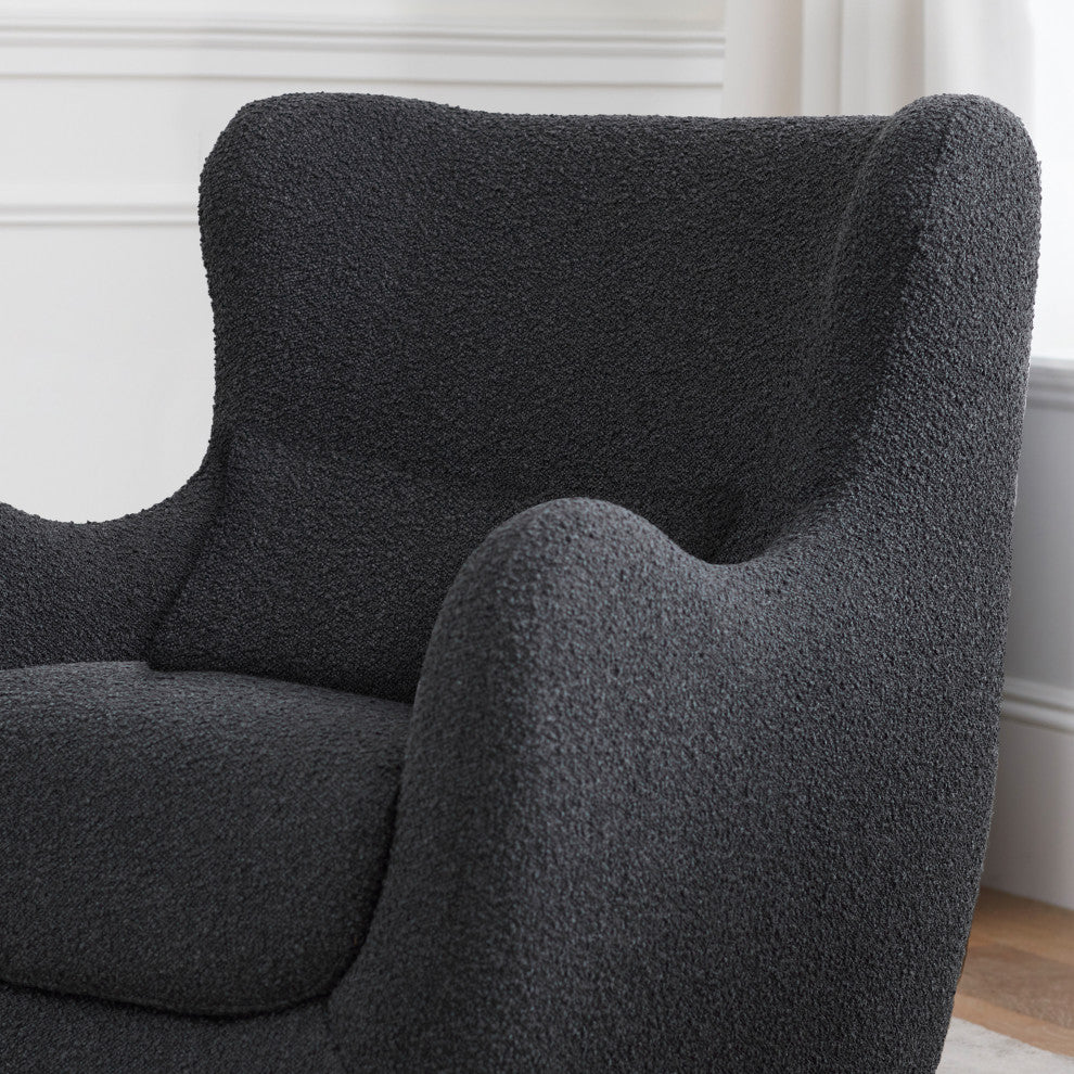 Solstice Swivel Glider, Black Boucle