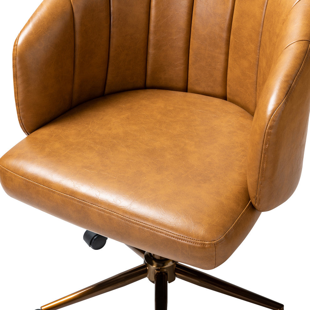 Eugene Vegan Leather Task Chair, Camel