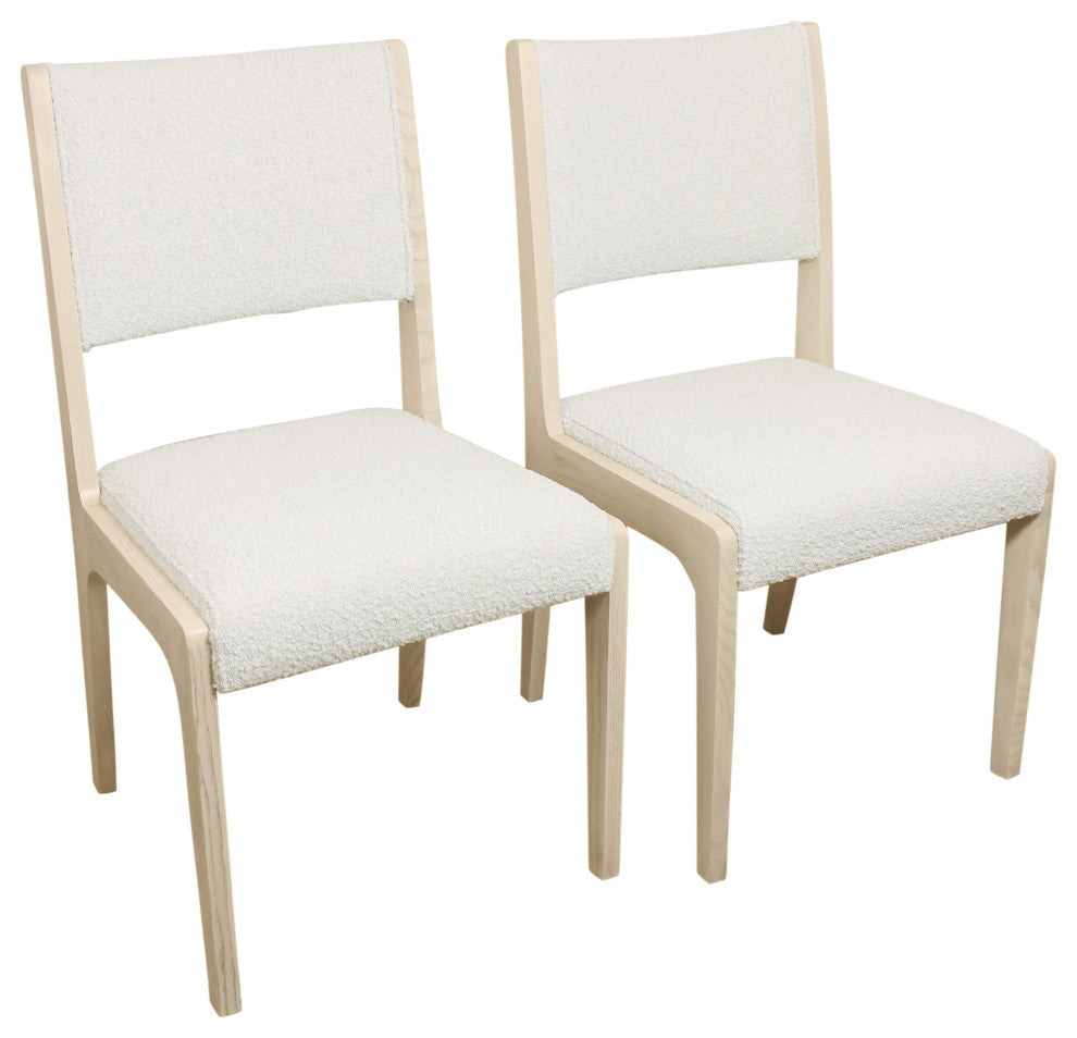 Flagstaff 13-Piece 108" Dining Set With 12 Ash Boucle Chairs In Ivory
