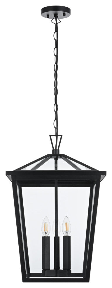 Home Living 14" Outdoor Pendant, Black