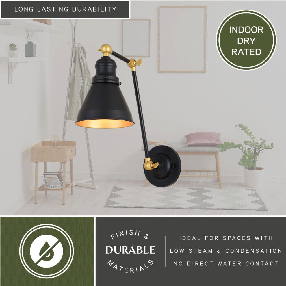 Alexis 6" Adjustable Wall Light Oil Rubbed Bronze and Satin Gold