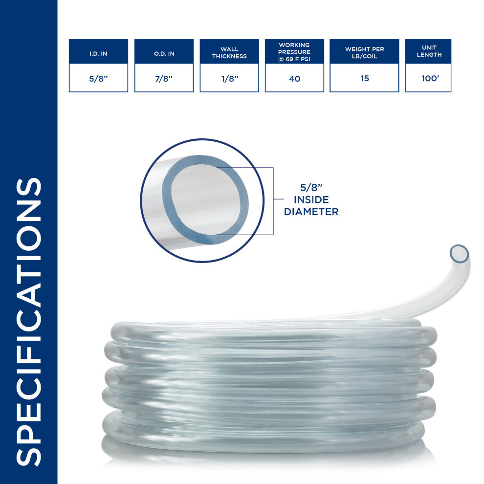 Alpine Wall PVC Clear Tubing, 4.72"Tall