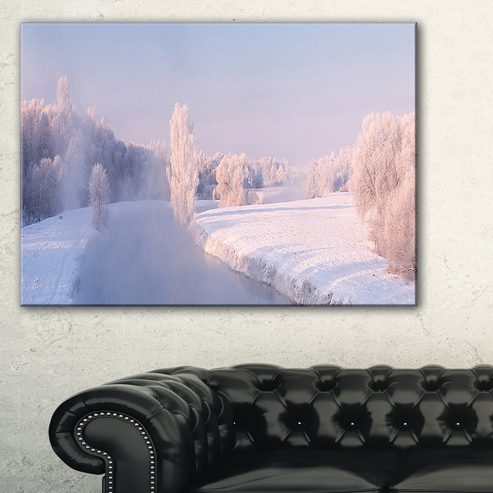 "Bright Colorful Winter Day" Landscape Print Wall Artwork, 32"x16"