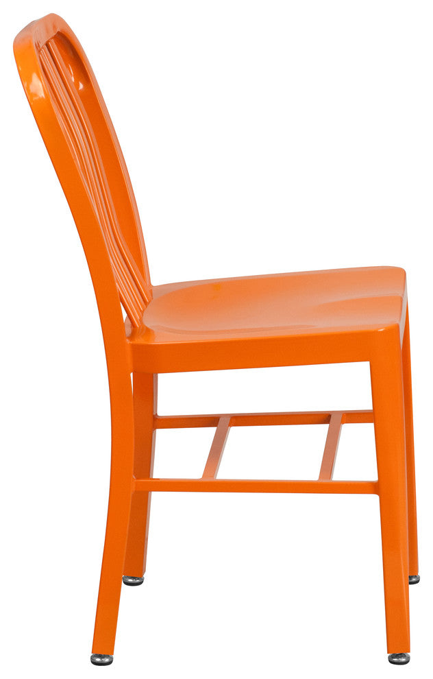 Orange Metal Indoor-Outdoor Chair