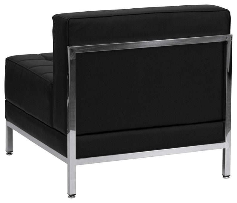 Modern Black Leather Middle Chair