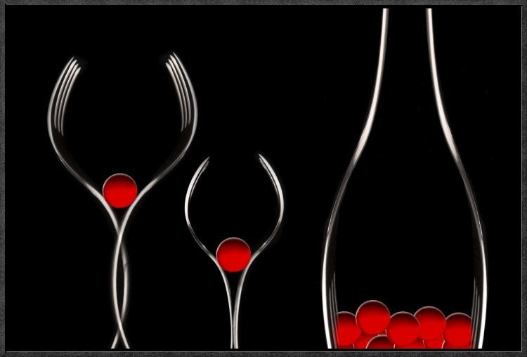 "F O R K" Framed Canvas Giclee by Doris Reindl, 25x17"