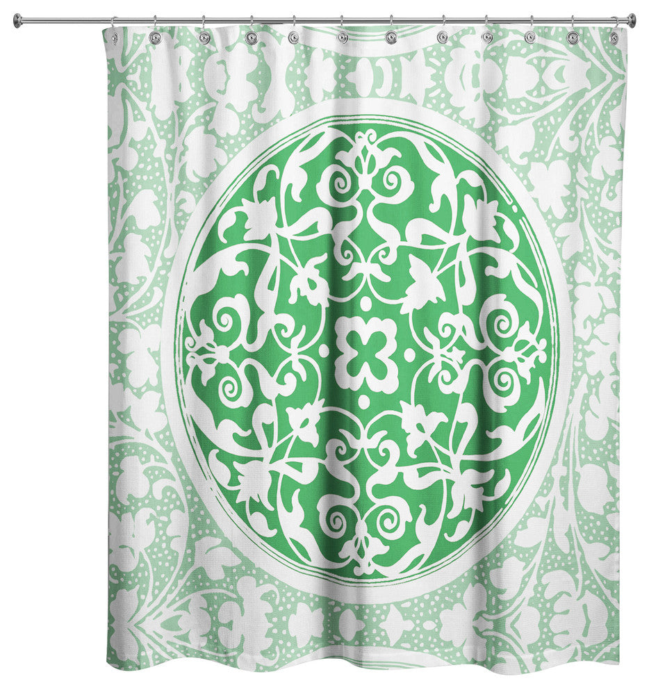 Green Irish Medallion Shower Curtain