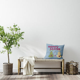 Hoppy Easter Polyester Indoor Pillow, Blue, 20"x20"