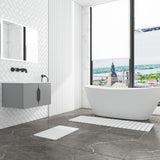 Diatomite Quick-Dry Stone Bath Mat Set, White, X-Large/Medium Mats