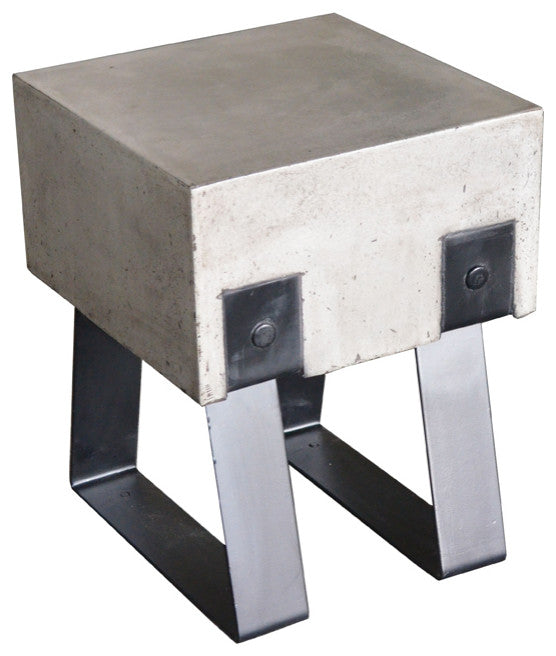 Modern Concrete And Black Stool
