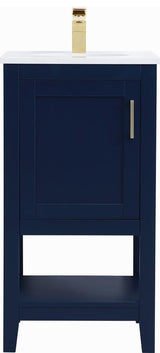 Traditional Blue Vanity With Gold Accents