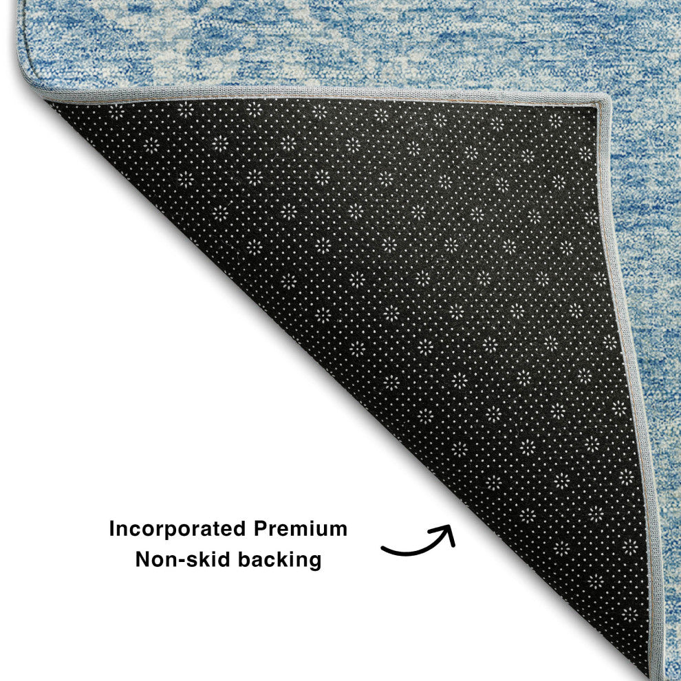 Premium Machine Washable Mayfield AMF694 Sky 8' x 10' Rug