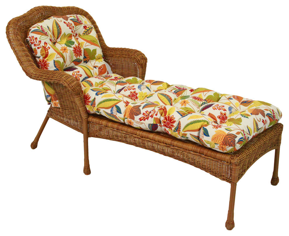 U-Shaped Outdoor Tufted Chaise Lounge Cushion, Skyworks Multi