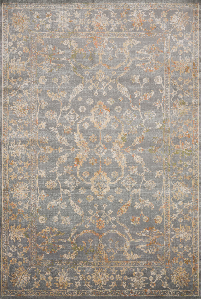 Isadora Rug, Silver and Silver, 6'x9'
