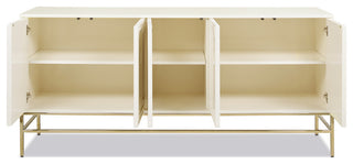 Gemini 79" Sideboard Storage Buffet, White Lacquer