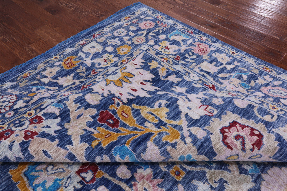 Turkish Oushak Handmade Wool Rug 10' 0" X 14' 1" - Q13443