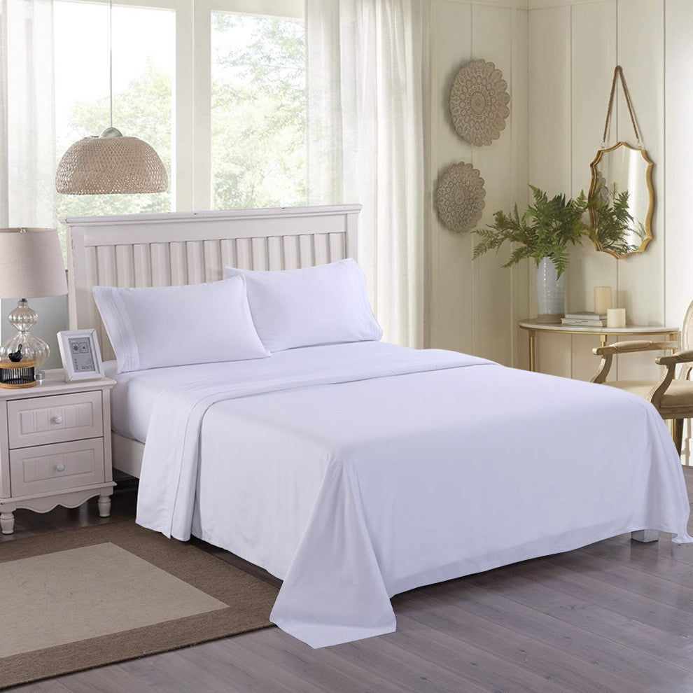 Organic Cotton Flat Sheet, White, King, 108"x105"