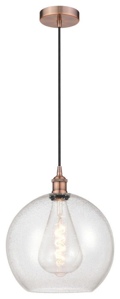 Innovations 616-1P-AC-G124-12 1-Light Mini Pendant, Antique Copper