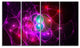 Pink Glowing Bubbles Time, Abstract Wall Art Canvas, 48"x28", 4 Panels
