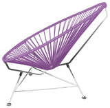 Junior Indoor/Outdoor Handmade Acapulco Chair, Orchid Weave, Chrome Frame