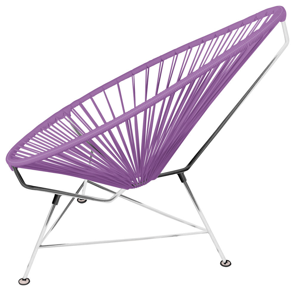 Junior Indoor/Outdoor Handmade Acapulco Chair, Orchid Weave, Chrome Frame