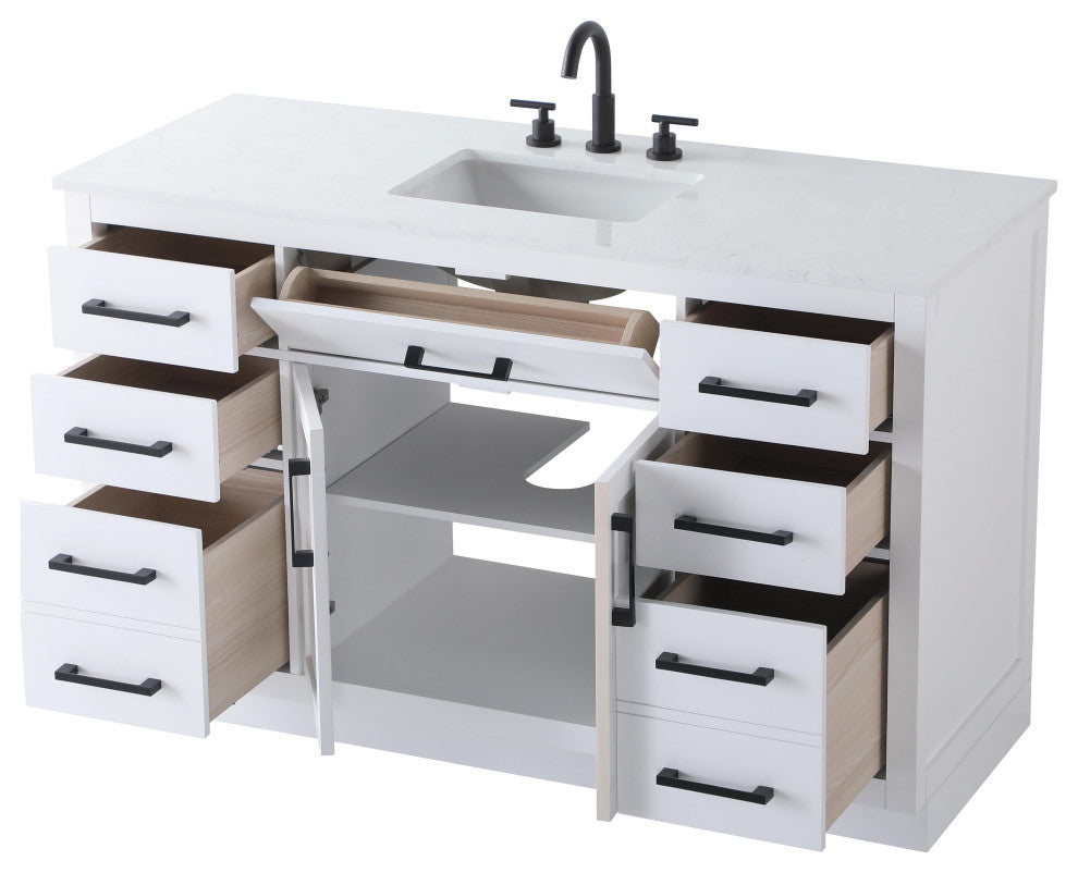 Home Living 54" Single Bathroom Vanity, White
