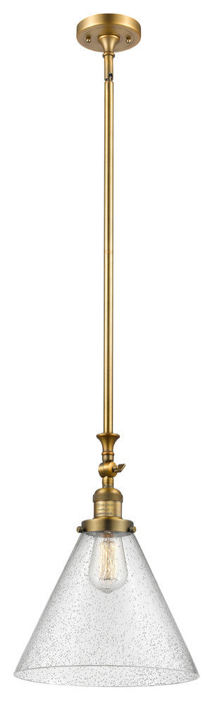 X-Large Cone 1-Light Mini Pendant, Brushed Brass, Seedy