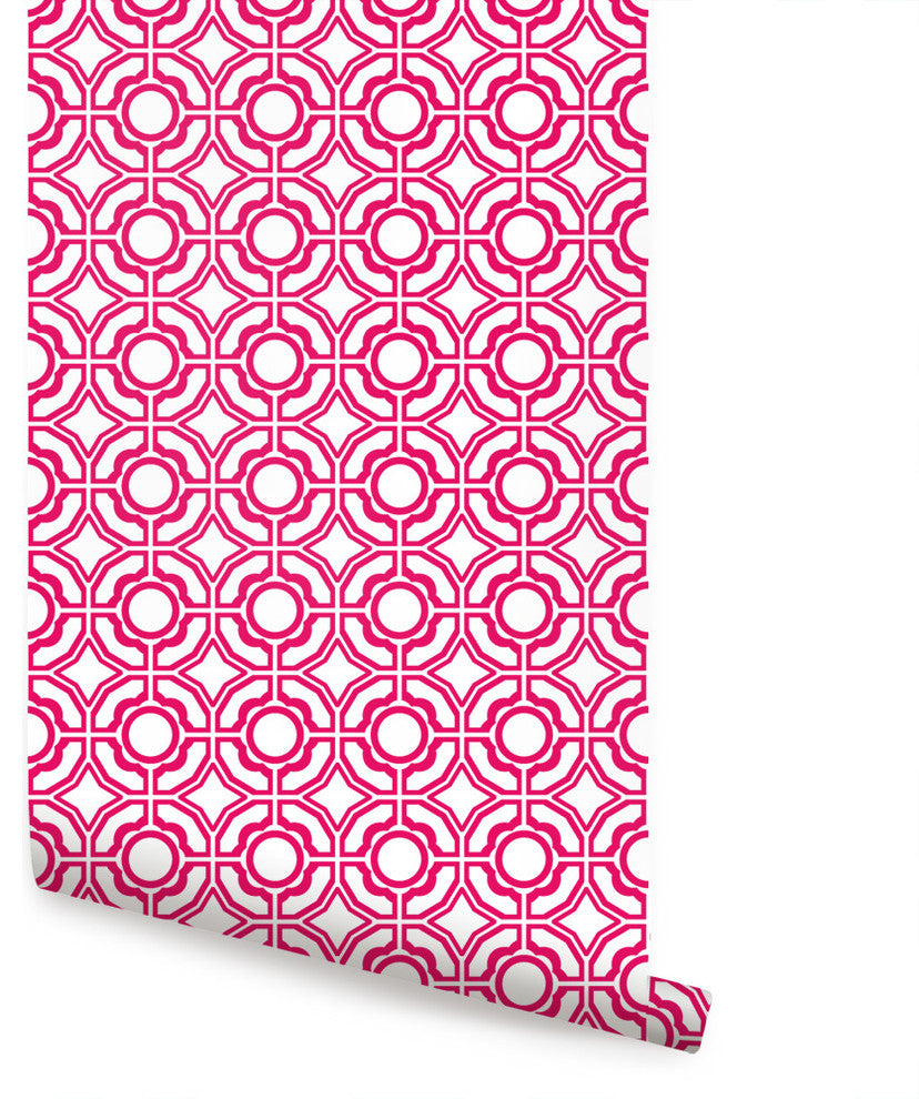 Daisy Peel and Stick Vinyl Wallpaper, Magenta, 24"w X 108"h